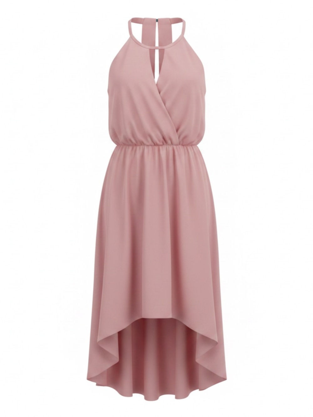 Sleeveless Wrap Hi-Lo Dress